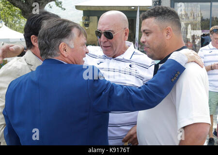 Ronaldo nazario, Jose Antonio Camacho durant la présentation de la fondation du tournoi de golf 18-Minorque la razon à Madrid jeudi, sept. 21, 2017. crédit : gtres información más comuniación sur ligne, s.l./Alamy live news Banque D'Images