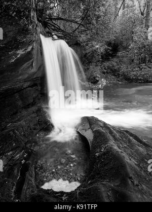 Raper Creek Falls est situé au nord de la Géorgie dans le comté de habersham. Les chutes sont à environ 15 m de hauteur et unique dans l'aspect que le flux est en cours d'exécution sur un plateau rock diagonale avant de tomber dans la piscine ci-dessous. Banque D'Images