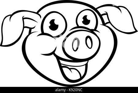 Personnage mascotte cochon Illustration de Vecteur