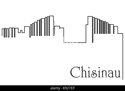 Dessin d'une ligne de la ville de Chisinau Illustration de Vecteur