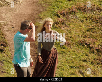 Poldark pour tournage série 42018 porthgwarra cove, 18 septembre, 2017, Cornwall, UK. Banque D'Images