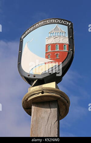 Le panneau de la commune, Station Road, Burnham-on-Crouch, Maldon, Essex, Angleterre, Grande-Bretagne, Royaume-Uni, UK, Europe Banque D'Images