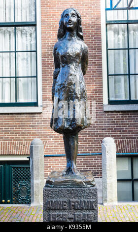 Statue d'Anne Frank, Amsterdam Banque D'Images