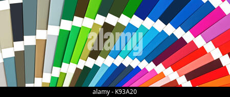 Rainbow couleurs types Catalogue. Guide de la couleur de fond de la palette. Banque D'Images