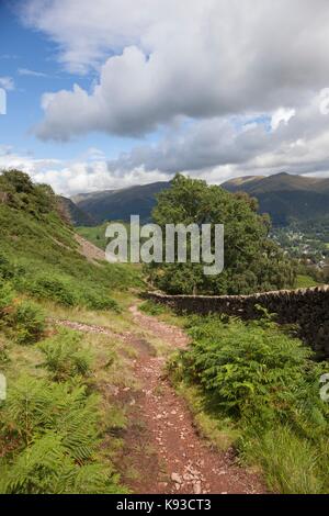 Chemin d'accès à l'argent de grasmere Howe, Lake District, Cumbria, Angleterre. Banque D'Images