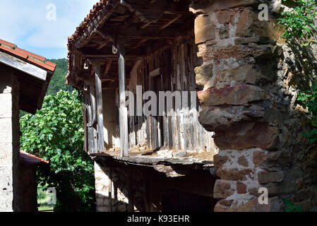 Maison à barcena mayor, cantabria. le nord de l'Espagne, dans un état de délabrement avancé Banque D'Images