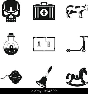 L'année académique, le style simple icons set Illustration de Vecteur