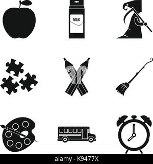 Journée des enseignants, le style simple icons set Illustration de Vecteur