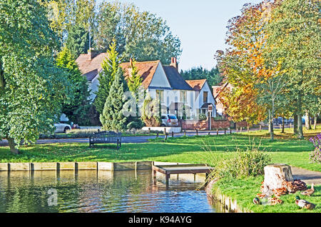 Blackmore village & étang, Essex, Banque D'Images