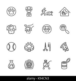 Chien est mon meilleur ami, simple ligne mince icons set design icône vecteur. Illustration de Vecteur