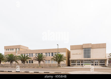 Swakopmund, Namibie - 30 juin 2017 : le Namib high school à Swakopmund, dans le désert du Namib sur la côte atlantique de la namibie Banque D'Images