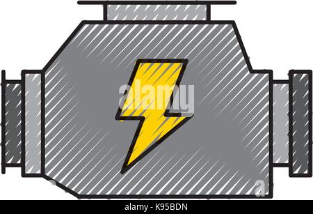 Puissant moteur carburateur voiture symbole de la machine Illustration de Vecteur