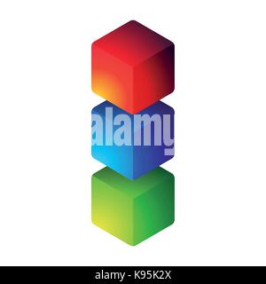 Coloré cubes vecteur vide Illustration de Vecteur