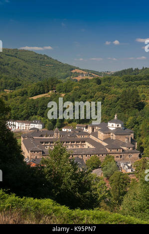 Monastère bénédictin de st. julian (fondée au 6ème siècle), Samos, Lugo province, région de la Galice, Espagne, Europe Banque D'Images