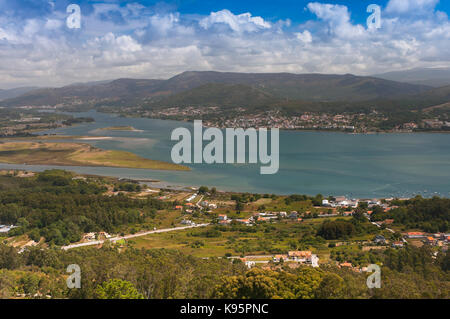 Région de Bajo Mino - rivière, la Guardia, province de Pontevedra, région de Galice, Espagne, (Portugal en face), Europe Banque D'Images