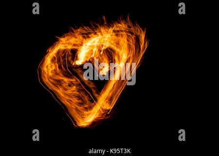 Un coeur brûlant photopainted par une caméra Banque D'Images