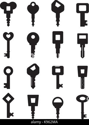 Key icon set Illustration de Vecteur