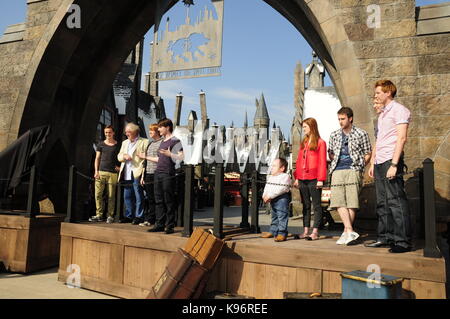 Cast de harry potter, le monde magique de Harry Potter, Universal Studios Florida, USA Banque D'Images