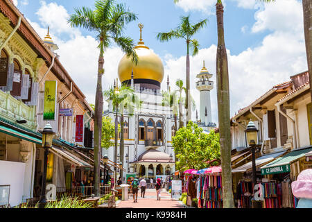 Singapour - septembre 7, 2017 : la mosquée Sultan masjid dans Kampong Glam est un monument national à Singapour avec une longue histoire qui remonte à 1824. Banque D'Images