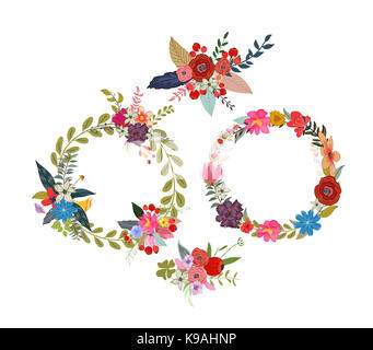 Ensemble de quatre couronnes de fleurs Banque D'Images