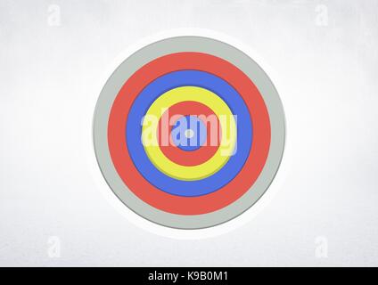 Digital composite de cible sur fond blanc Banque D'Images