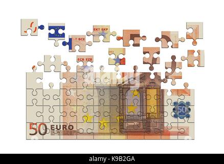 Puzzle argent Banque D'Images