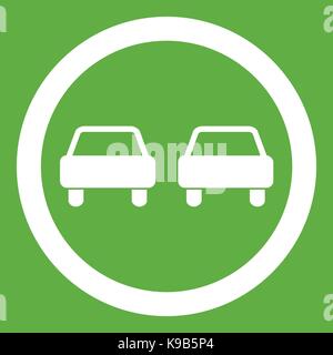 Pas de dépassements de trafic routier vert icône de signe Illustration de Vecteur