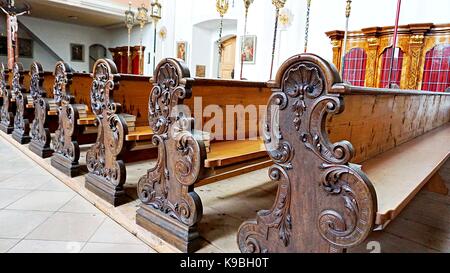 Intérieur de l'église paroissiale de saint martin ou martinskirche à Bad Tölz, Allemagne Banque D'Images