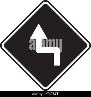 Les virages serrés avant de signalisation d'avertissement Illustration de Vecteur