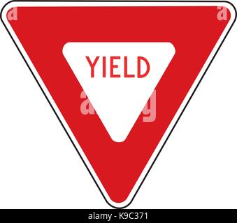 Le panneau de signalisation d'avertissement de rendement Illustration de Vecteur