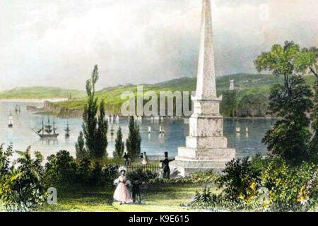 Monument Wolfe et Montcalm, Québec, 1838, William Henry Bartlett Banque D'Images