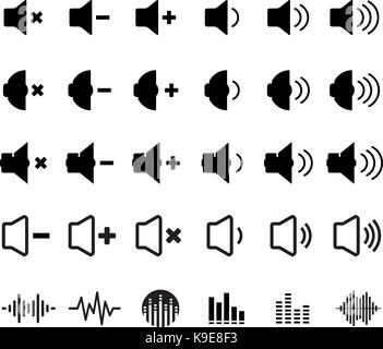 Le son et l'icône d'égaliseur Illustration de Vecteur