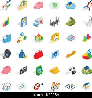 Icônes d'information définie, style isométrique Illustration de Vecteur