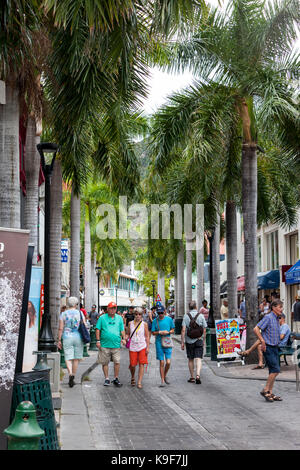 Philipsburg, Saint Martin. La rue avant scène de rue. Banque D'Images