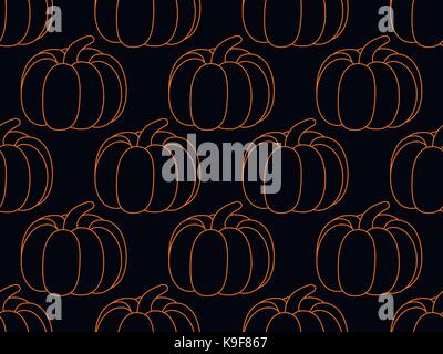 Une citrouille sur fond noir fond halloween.. vector illustration Illustration de Vecteur