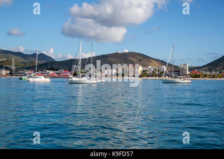 Philipsburg, Saint Martin. Approching la jetée. Banque D'Images