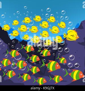 L'Underwater World, cartoon background Illustration de Vecteur