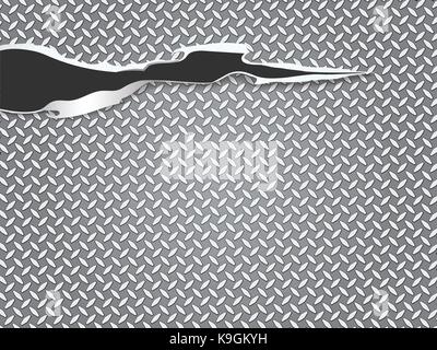 Couper un trou metal texture abstract background vector illustration. Illustration de Vecteur