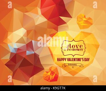 Happy valentines cartes de souhaits contexte géométrique Illustration de Vecteur