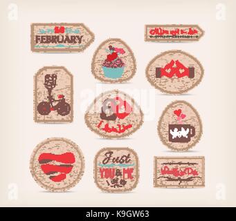 Valentine love gift tags Illustration de Vecteur