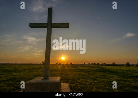 Coucher du soleil st benets abbey Norfolk Broads côte est england uk British Isles Banque D'Images