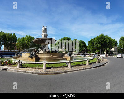 La fontaine de la rotonde est une fontaine historique à Aix-en-Provence, Bouches-du-Rhône, France Banque D'Images