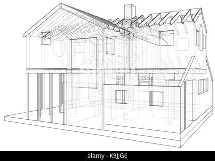 Croquis vecteur house sur le fond blanc. eps 10. vecteur créé de 3d Illustration de Vecteur