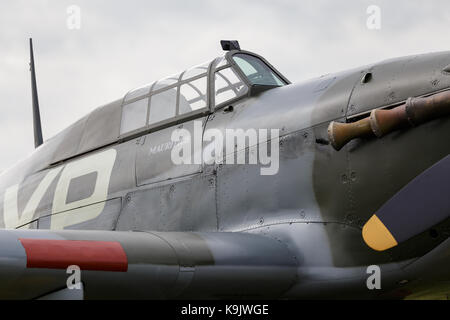 Cambridge, Royaume-Uni. Sep 23, 2017. Spitefire lors de la bataille d'Angleterre de Duxford Air Show à Duxford, Royaume-Uni. Credit : Julian Elliott/Alamy Live News Banque D'Images