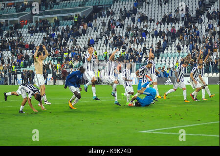 Au cours de la série d'un match de football entre la Juventus Turin et au fc stade Allianz le 23 septembre 2017 à Turin, Italie. Banque D'Images