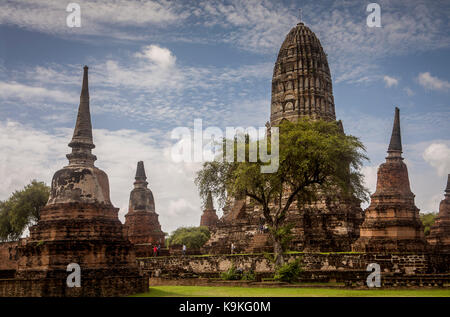 Horizon, vue d'ensemble de Wat Ratchaburana, Ayuthaya, Thaïlande Banque D'Images