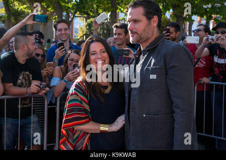 Palerme, Italie. 22 sep, 2017. holly marie combs, actrice américaine avec piper halliwell de la série tv "treghe', hôte d'honneur de la convention de la bande dessinée de Palerme Crédit : Antonio melita/pacific press/Alamy live news Banque D'Images