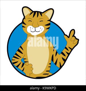 Sticker tigre avatar icône. vector illustration cartoon animal sauvage zoo Illustration de Vecteur