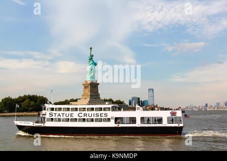 Croisière de l'État à Liberty Island, New York. Banque D'Images