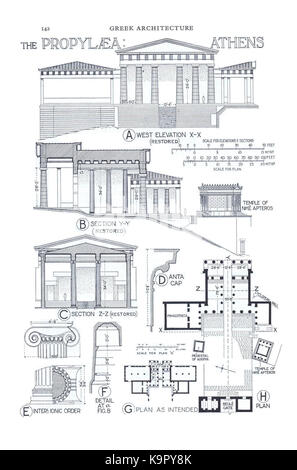 Athènes propylées 142 Banque D'Images